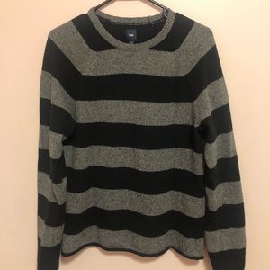 black and grey striped sweater